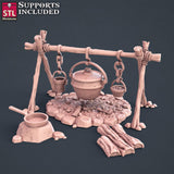 3D Printed STL Miniatures Explorers Set Fantasy NPC 2 | 28 - 32mm War Gaming D&D - Charming Terrain