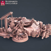 3D Printed STL Miniatures Fisherman Set Fantasy NPC 2 | 28 - 32mm War Gaming D&D - Charming Terrain