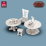 3D Printed STL Miniatures Inn Tavern Set Fantasy NPC 28mm - 32mm War Gaming D&D - Charming Terrain