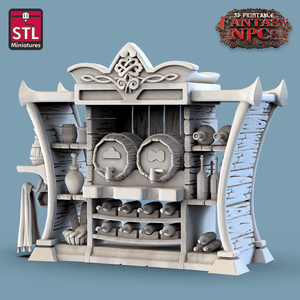 3D Printed STL Miniatures Inn Tavern Set Fantasy NPC 28mm - 32mm War Gaming D&D - Charming Terrain