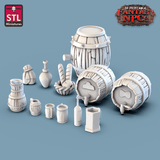 3D Printed STL Miniatures Inn Tavern Set Fantasy NPC 28mm - 32mm War Gaming D&D - Charming Terrain