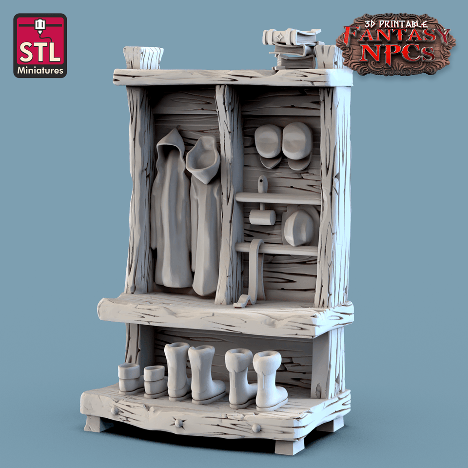 3D Printed STL Miniatures Lighthouse Keeper Set Fantasy NPC 28mm - 32mm War Gaming D&D - Charming Terrain