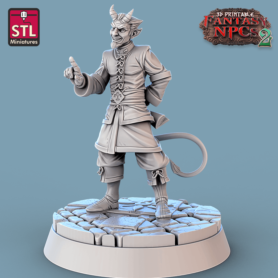 3D Printed STL Miniatures Magistrate Set Fantasy NPC 2 | 28 - 32mm War Gaming D&D - Charming Terrain