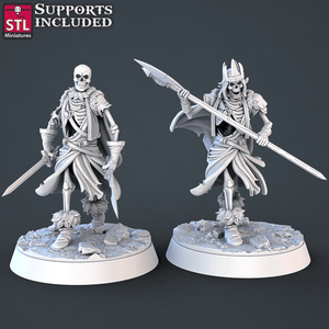 3D Printed STL Miniatures Skeletons Set 28mm - 32mm War Gaming D&D - Charming Terrain