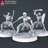 3D Printed STL Miniatures Skeletons Set 28mm - 32mm War Gaming D&D - Charming Terrain