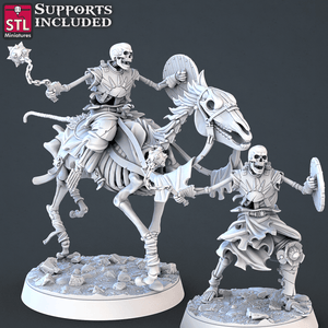 3D Printed STL Miniatures Skeletons Set 28mm - 32mm War Gaming D&D - Charming Terrain