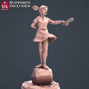 3D Printed STL Miniatures Townsfolks Vol 1 Set Fantasy NPC 2 | 28 - 32mm War Gaming D&D - Charming Terrain