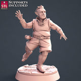 3D Printed STL Miniatures Townsfolks Vol 1 Set Fantasy NPC 2 | 28 - 32mm War Gaming D&D - Charming Terrain