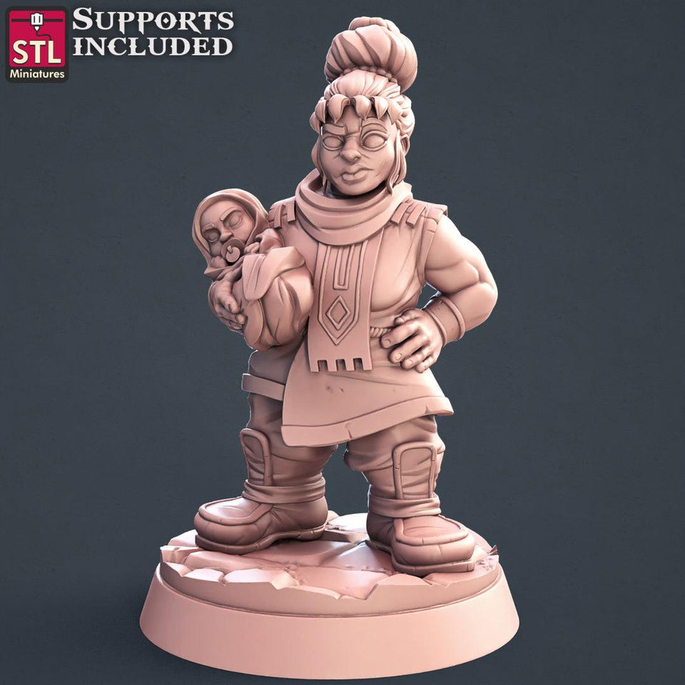 3D Printed STL Miniatures Townsfolks Vol 1 Set Fantasy NPC 2 | 28 - 32mm War Gaming D&D - Charming Terrain