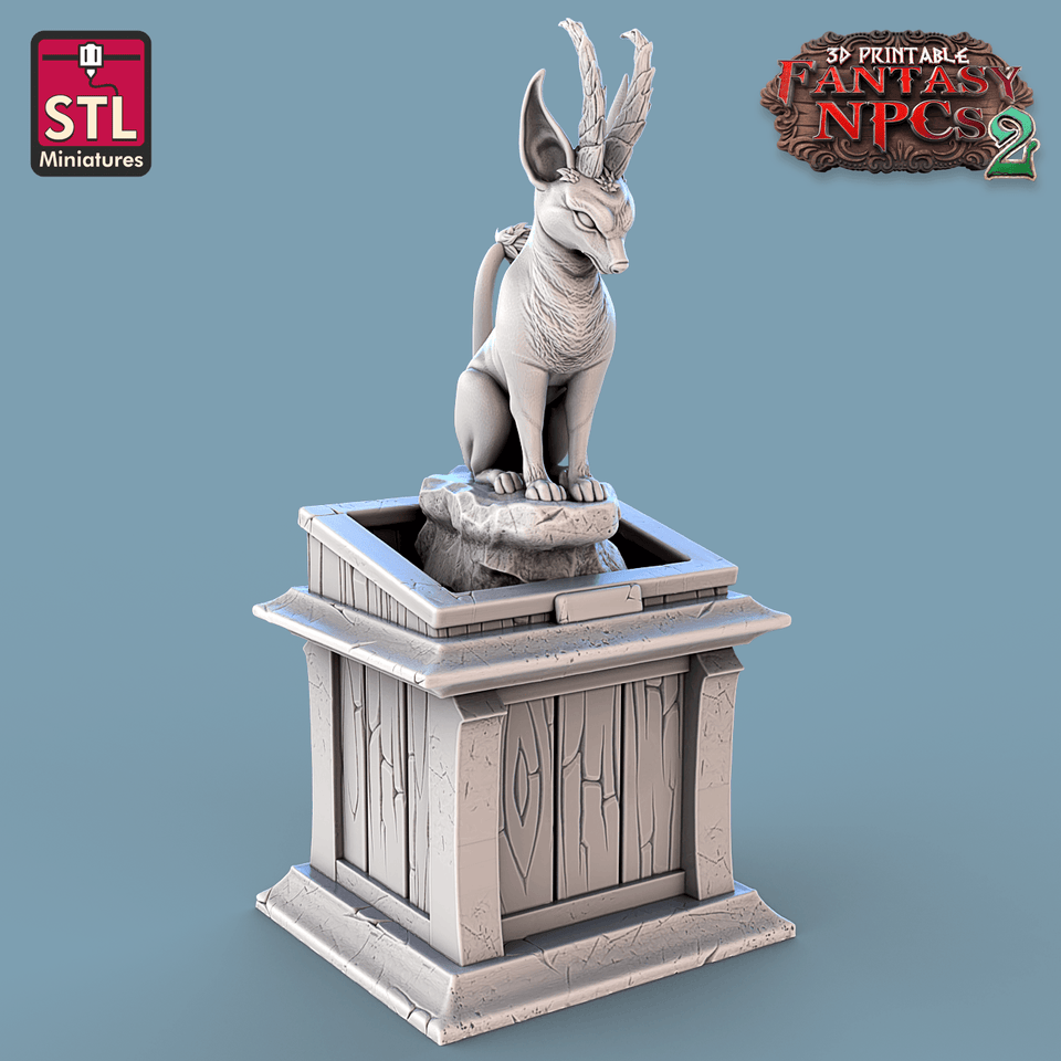 3D Printed STL Miniatures Trophy Hunter Set Fantasy NPC 2 | 28 - 32mm War Gaming D&D - Charming Terrain