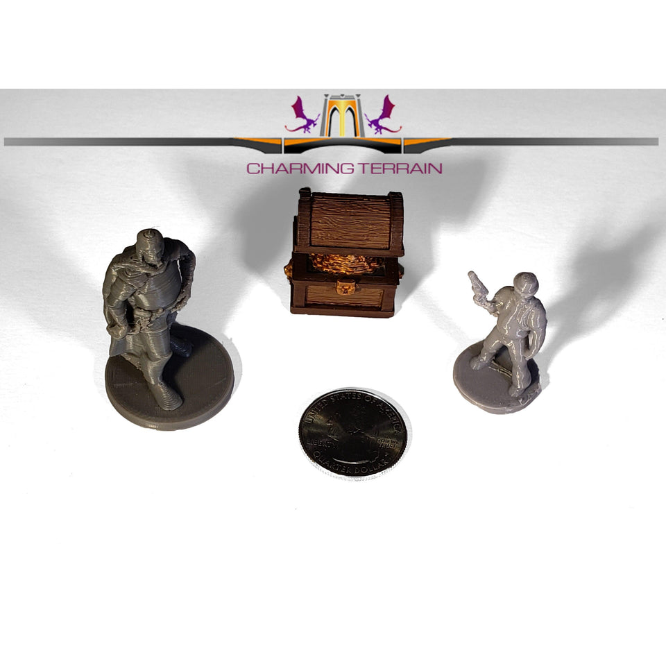 DnD Miniature Opening Lid Treasure Chest Digital STL Download - Charming Terrain