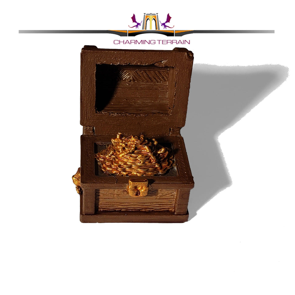 DnD Miniature Opening Lid Treasure Chest Digital STL Download - Charming Terrain