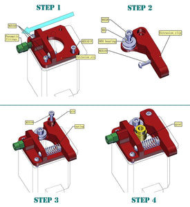 Left Extruder Aluminum Alloy Upgrade Kit For Creality CR10 Pro Ender 3-5 - Charming Terrain